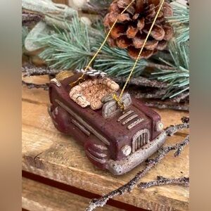 Farmhouse Vintage Race Car Christmas Ornament NEW